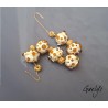Perles lampwork Gaelys - Set de 6 perles - ivoire / ambre