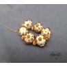 Perles lampwork Gaelys - Set de 6 perles - ivoire / ambre
