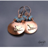 Piou - boucles d'oreille cuivre et laiton - Style Bohême - Petits oiseaux