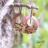 Peace – copper and brass earrings – copper charms with soldered olive branches