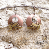 Peace – copper and brass earrings – copper charms with soldered olive branches