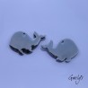 Paire de charm cuivre émaillé pour boucles d'oreille -vert / violet - baleine