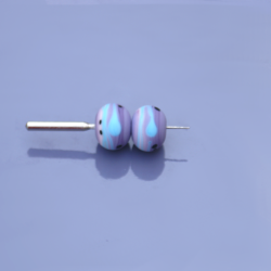 Silver leaf lampwork beads – bead duo – multicolored