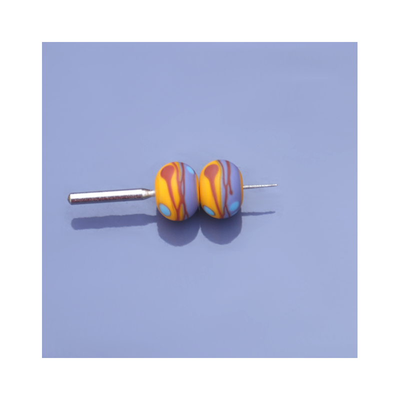 Perles Lampwork multicolore - duo de perles - multicolore