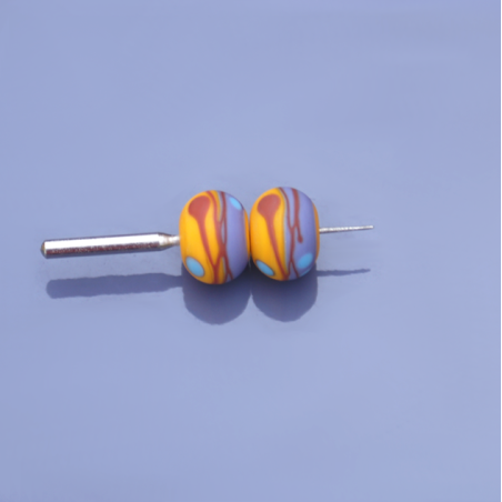 Multicolor lampwork beads – bead duo – multicolor