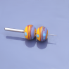 Perles Lampwork multicolore - duo de perles - multicolore