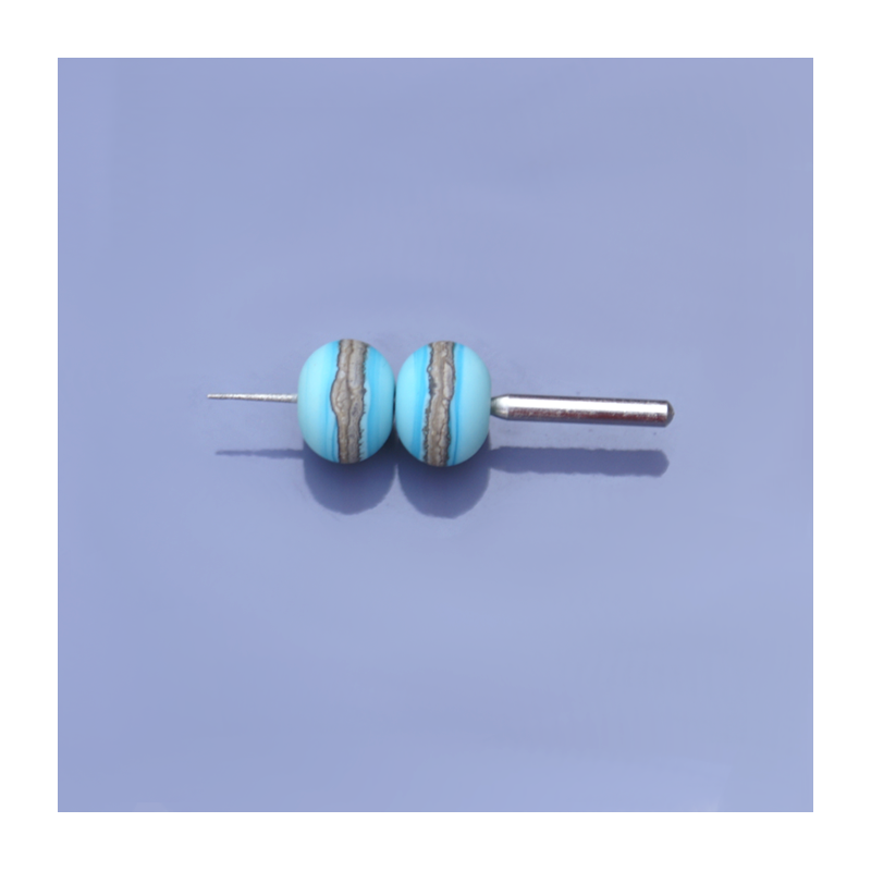 Lampwork beads – bead duo – solid color with a silvered line