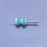 Perles Lampwork - duo de perles - unies une ligne silvered