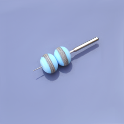 Lampwork beads – bead duo – solid color with a silvered line