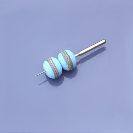 Lampwork beads – bead duo – solid color with a silvered line