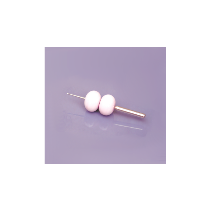 Perles Lampwork - duo de perles - unies rose