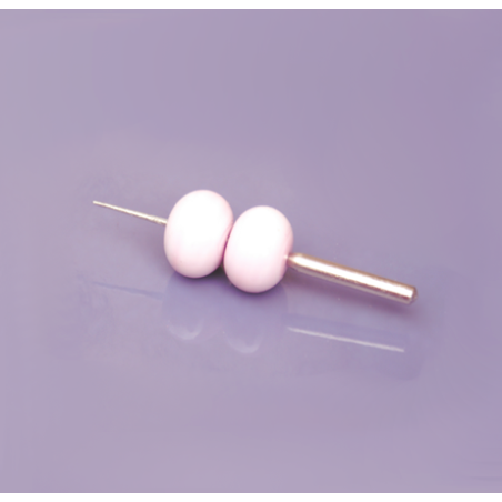 Perles Lampwork - duo de perles - unies rose