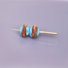 Multicolor lampwork beads – bead duo – multicolor – ultra-matte – pumice finish