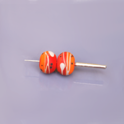 Multicolor lampwork beads – bead duo – multicolor