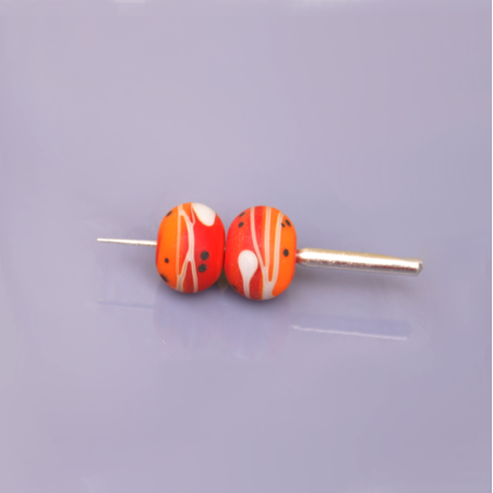 Multicolor lampwork beads – bead duo – multicolor
