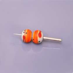 Perles Lampwork multicolore - duo de perles - multicolore
