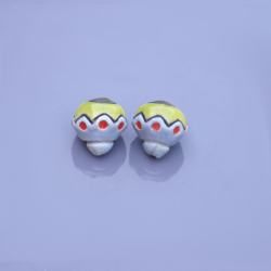 Perles en céramique Raku - forme poire bleu, vert et rouge