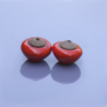 Perles en céramique Raku - forme de toupie rouge - PERLAYO