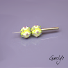 "Frosted" Lampwork Beads – Round Bead Duo – Lime Green and Purple – Frosted Glass