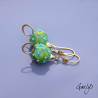 Ernest - boucles d'oreilles - perles à fleur vert / turquoise - Katerina Sojkova - montage vermeil / laiton