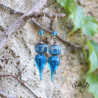 Ondine – silver earrings, turquoise-blue headpins, borosilicate lampwork beads