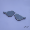 Paire de charm cuivre émaillé pour boucles d'oreille -  bleu - Oiseaux