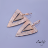 Xanadu – copper and ceramic earrings – ceramic charms mounted on hammered copper
