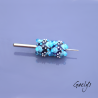 copy of Peg beads - duo of rondel beads with a play of dots and pegs - purple / blue / aqua