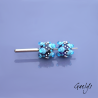 Perles à picots - duo de perles rondelle avec un jeu de points et picots  - violet transparent / bleu / aqua
