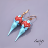 Letisha - boucles d'oreilles perles Lampwork et head pins filés au chalumeau