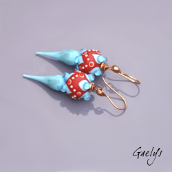 Letisha – Lampwork bead earrings and torch-worked headpins
