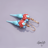 Letisha - boucles d'oreilles perles Lampwork et head pins filés au chalumeau