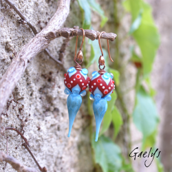 Letisha – Lampwork bead earrings and torch-worked headpins
