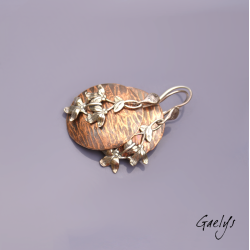Pampre – copper and silver earrings – charms and hammered copper
