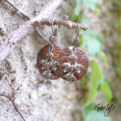 Pampre – copper and silver earrings – charms and hammered copper