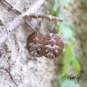 Pampre - boucles oreilles cuivre et argent - Breloques et cuivre martelé