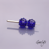 Perles à picots - duo de perles rondelle avec un jeu de points oursin - bleu cobalt transparent