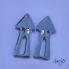 Paire de charm cuivre émaillé pour boucles d'oreille -  bleu pervenche / vert / vert d'eau - maison - jardin