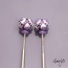 Perles à picots - duo de perles rondelle avec un jeu de points et picots  - rose / violet