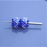 Perles à picots - duo de perles rondelle avec un jeu de points et picots  - blanc / bleu cobalt
