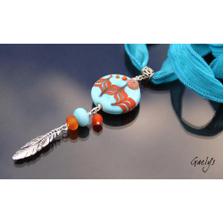 ArtSinoe - pendentif  lampwork inspiration indienne -  Ruban de soie