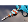 ArtSinoe - pendentif  lampwork inspiration indienne -  Ruban de soie