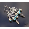Réveuse - Boucle d'oreille lampwork inspiration indienne - Attrapeur de rêve