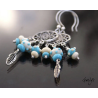 Réveuse - Boucle d'oreille lampwork inspiration indienne - Attrapeur de rêve