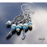Réveuse - Boucle d'oreille lampwork inspiration indienne - Attrapeur de rêve