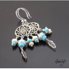 Réveuse - Boucle d'oreille lampwork inspiration indienne - Attrapeur de rêve
