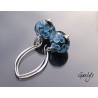 Ker Hortense - boucles d'oreille perles florales london blue / noir - Perle lamwork florale