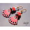 Tonie - Emaux Gaelys - boucles d'oreilles - cuivre émaillé à chaud / Lampwork - Rouge brulant - apprêts cuivre et laiton