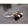 Grace - boucles d'oreille lampwork depoli améthyste et silvered