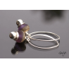 Grace - boucles d'oreille lampwork depoli améthyste et silvered
